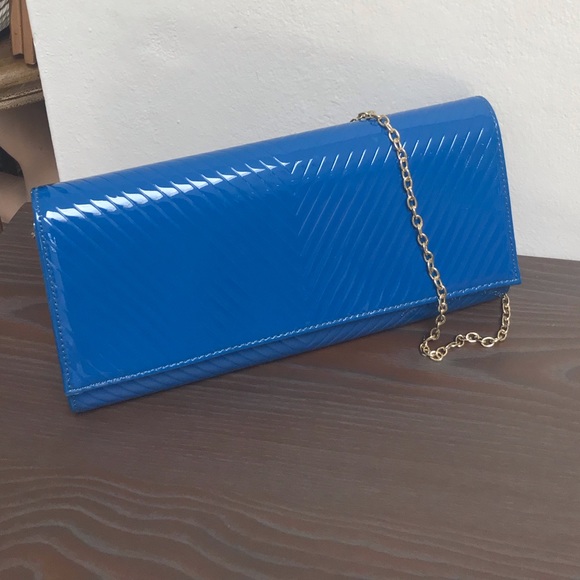 electric blue clutch bag
